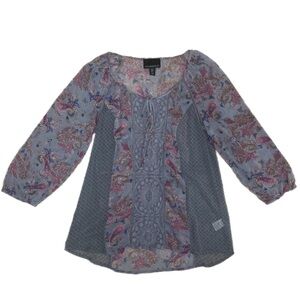Cynthia Rowley boho floral/paisley top
